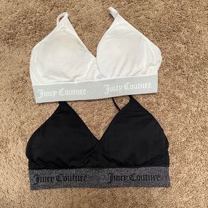 Juicy Couture White & Black Glitter Sports Bras - 2 Pack